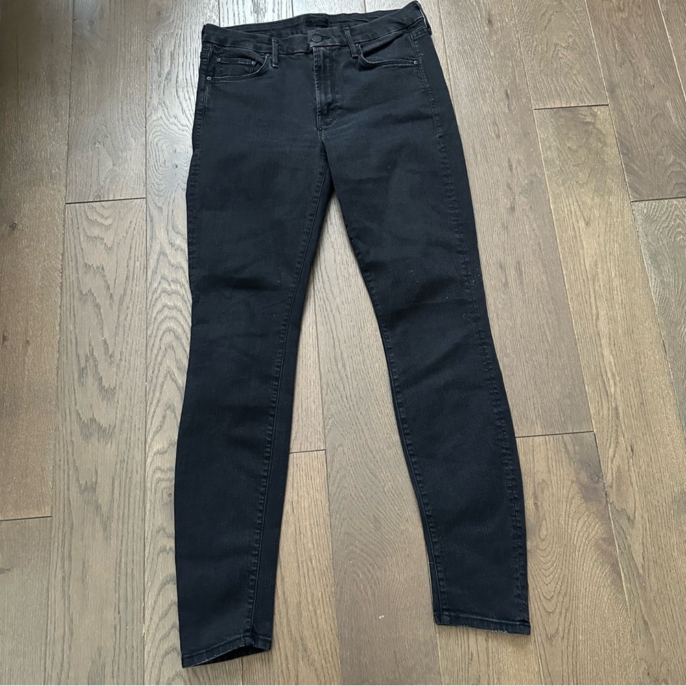 MOTHER The Looker Not Guilty Black Skinny Jeans Size 28